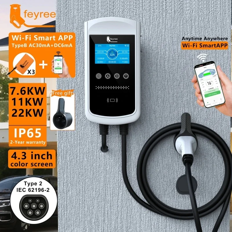 Feyree Type2 EV Charger 32A 7. - Wallbox Ev 评论和价格
